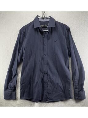 Hard Rock Mens Button Up Long Sleeve Shirt Mens Large 100% Cotton Black Label